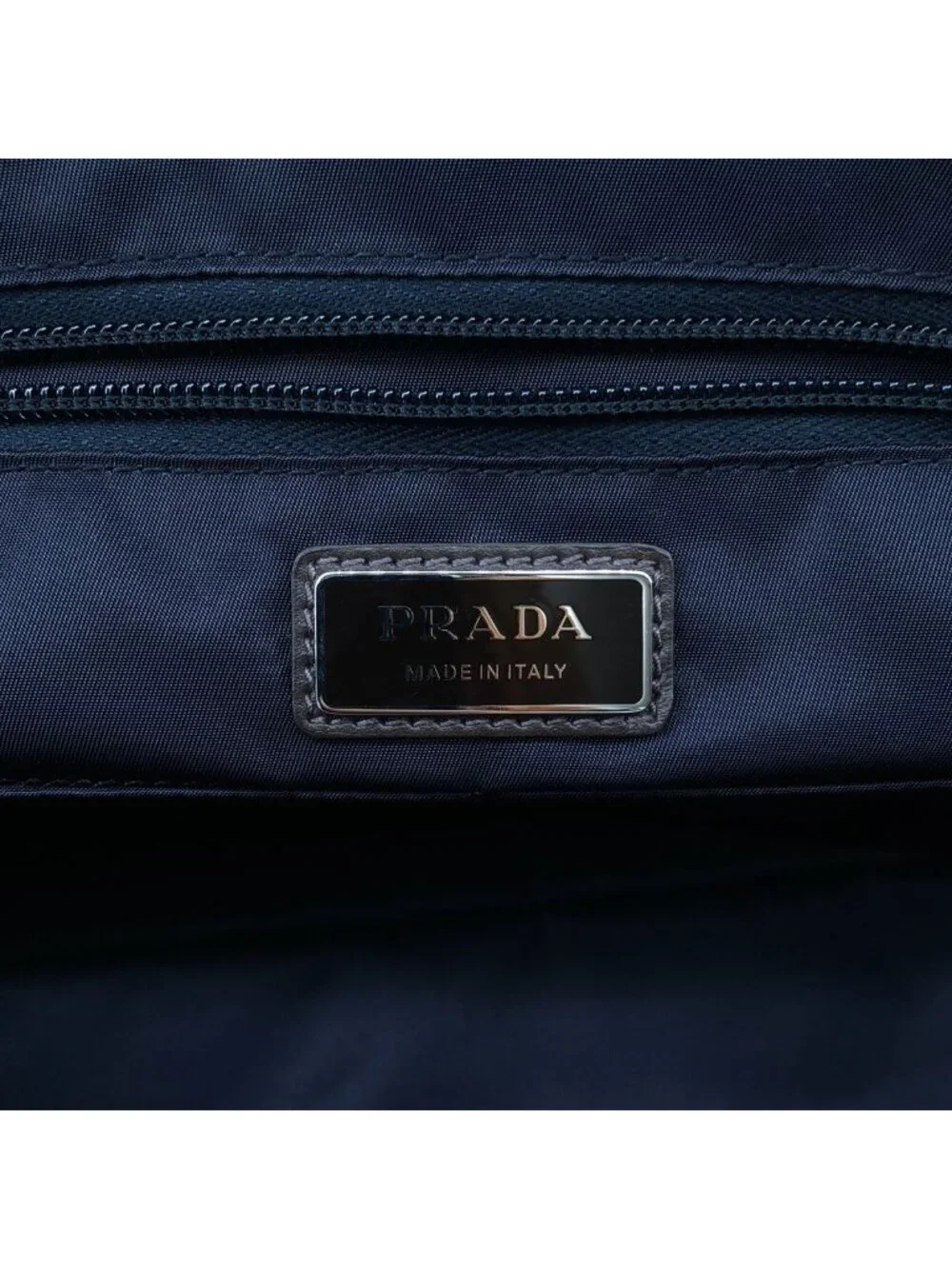 Prada Re-Nylon Suede Shoulder Bag Navy Brown